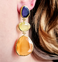 Earring Glow Line Yellow • Light Yellow • Purple