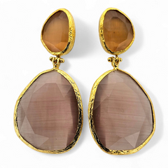 EarringTwin Glow Brown & Taupe