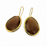 Glowdrop earring, Brown Large