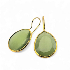 Glowdrop earring, Olive Large