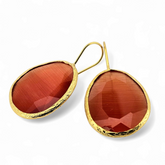 Glowdrop earring, orange-red Large