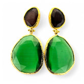 Earring Twin Glow Green & Aubergine