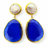Earring Twin Glow Cobalt & Pearl