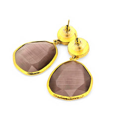 Earring Twin Glow Pearl & Taupe