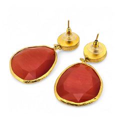 Earring Twin Glow Red & Pearl