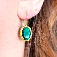 Glowdrop earring, Emerald Small