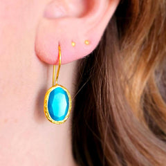 Glowdrop earring, Turquoise Small