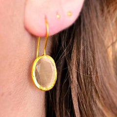 Glowdrop earring, Nude Small