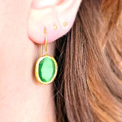 Glowdrop earring, Grass Green Small