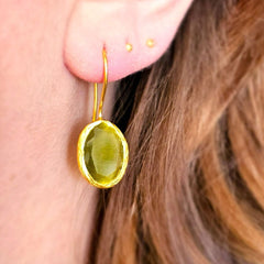 Glowdrop earring,Olive Small