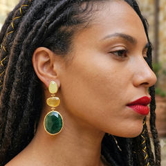 Earring Glow Line Emerald/Dark Yellow/Light Yellow