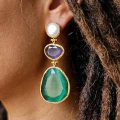 Earring Glow Line Green • Purple • Pearl
