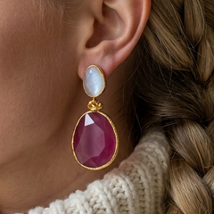 Earring Twin Glow  White & Pink