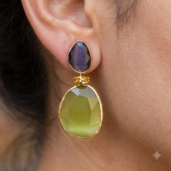Earring Twin Glow  Purple-Grey & Olive