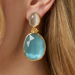 Earring: Twin Glow-Turquoise Nude