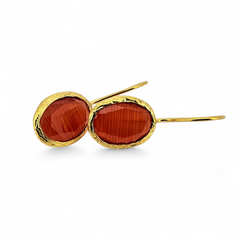 Glowdrop earring, orange-red Small