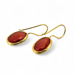 Glowdrop earring, orange-red Small