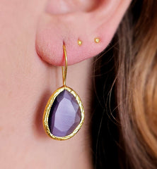 Glowdrop earring, Purple Grey Large