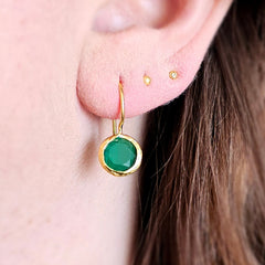 Glowdrop earring, Emerald Extra Small