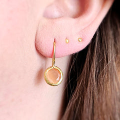 Glowdrop earring, Salmon Extra Small