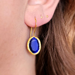 Glowdrop earring, Cobalt Small