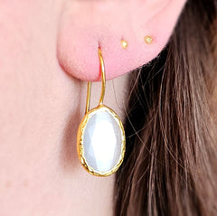 Glowdrop earring, White Small