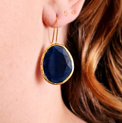 Glowdrop earring, Darkblue Large