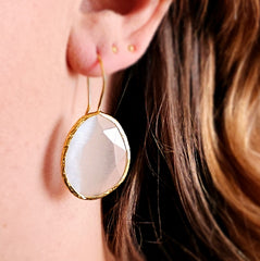 Glowdrop earring, White Large