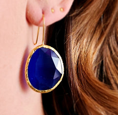 Glowdrop earring, Cobalt Large