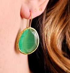 Glowdrop earring, Grass Green Large