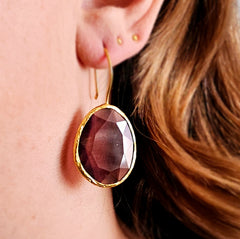 Glowdrop earring, Aubergine Large