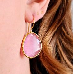Glowdrop earring, Pink Large