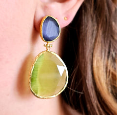 Earring Twin Glow  Purple-Grey & Olive