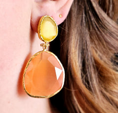 Earring Twin Glow  Yellow & Orange