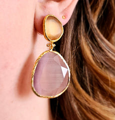 EarringTwin Glow Brown & Taupe