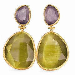 Earring Twin Glow  Purple-Grey & Olive