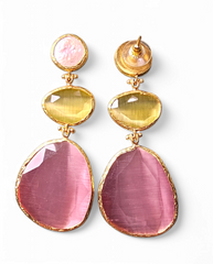 Earring Glow Line  Pearl • Olive • Pink