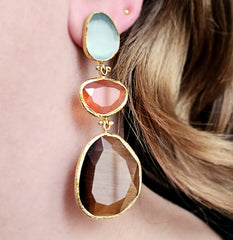 Earring Glow Line  Brown • Red • White