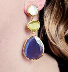 Earring Glow Line  Pearl • Olive • Purple