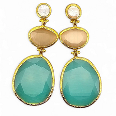 Earring Glow Line  Sea Green • Nude • Pearl