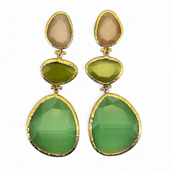 Earring Glow Line  Light Green • Olive • Nude