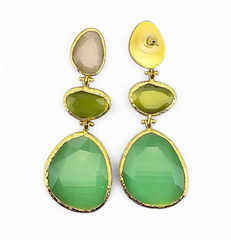 Earring Glow Line  Light Green • Olive • Nude