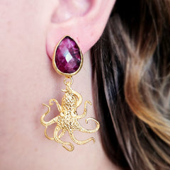 Earring Octoglam Mixed stones