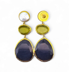 Earring Glow Line  Pearl • Olive • Purple