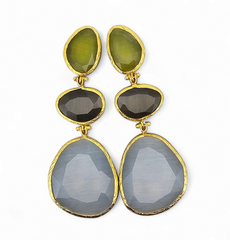 Earring Glow Line  Grey • Brown • Olive
