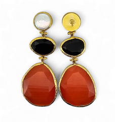 Earring Glow Line  Red • Black • Pearl