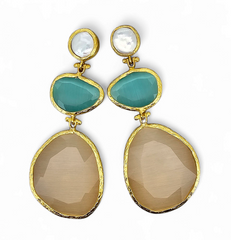 Earring Glow Line Nude • Sea Green • Pearl