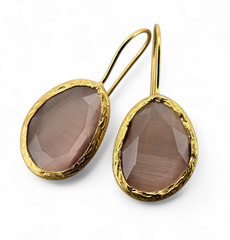 Glowdrop earring, Taupe Medium