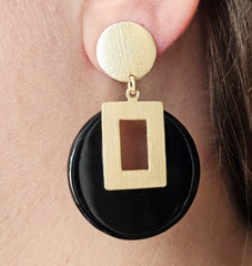 Earring Obsidian Orbit