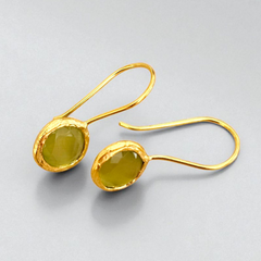 Glowdrop earring, Olive Extra Small